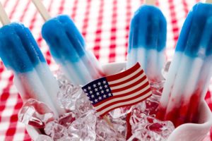  ice pop with red, white, and blue colors.