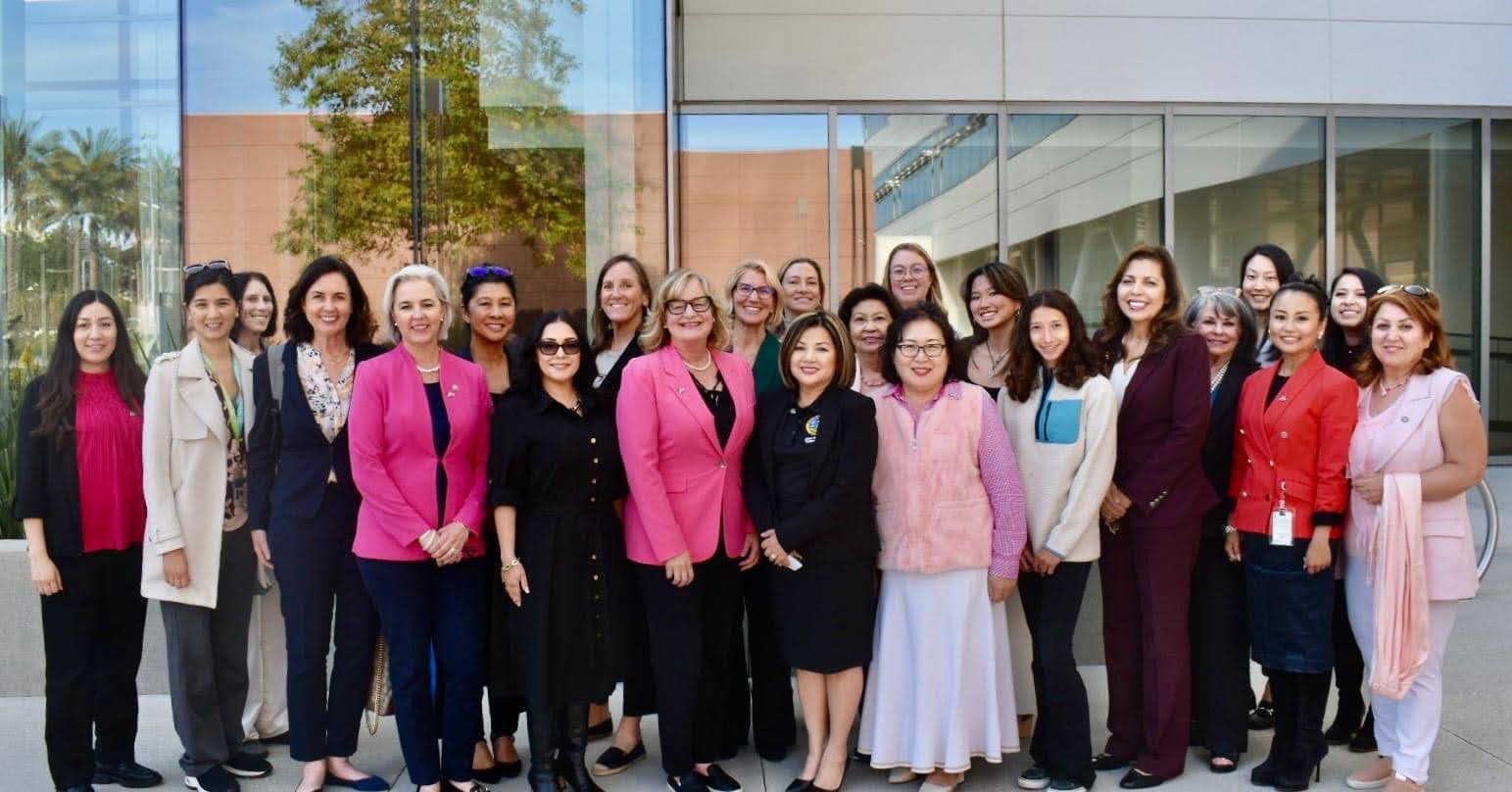 Prominent female figures of Orange County attend a roundtable discussion on the status of women and girls in Orange County.