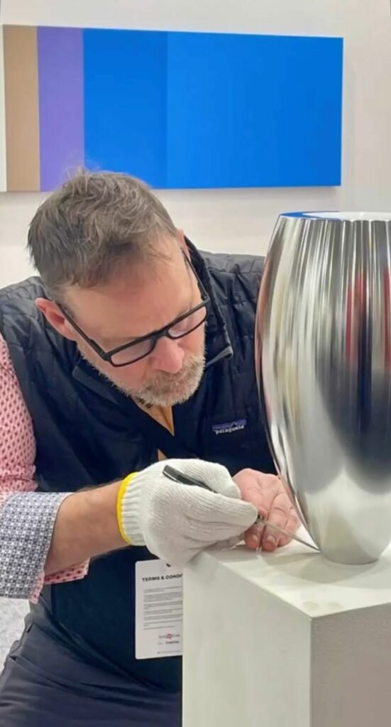 Jeff Overlie working on a sculpture